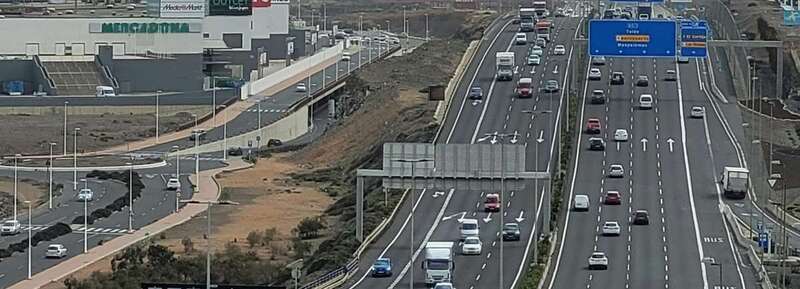 Imagen de la autovía GC-1 a su paso por Telde/TdC.